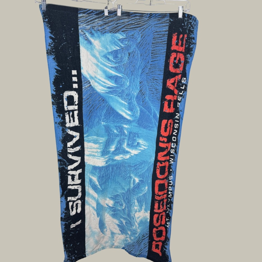 Mt Olympus Poseidon's Rage I Survived Beach Towel Wisconsin Dells Water Park